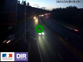 Caméra autoroute sur A6 - Valvert, près de Lyon, en direction de Paris, à hauteur de la sortie 36 Porte du Valvert
