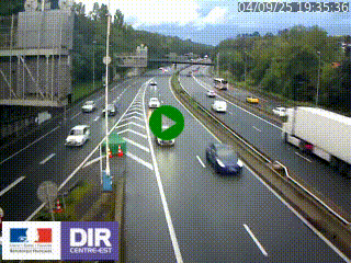 Caméra autoroute sur A6 - Valvert, près de Lyon, en direction de Paris, à hauteur de la sortie 36 Porte du Valvert