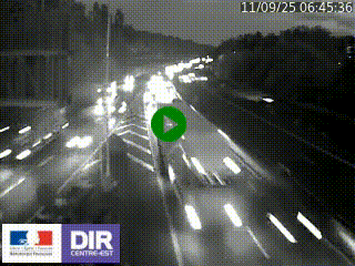 Caméra autoroute sur A6 - Valvert, près de Lyon, en direction de Paris, à hauteur de la sortie 36 Porte du Valvert