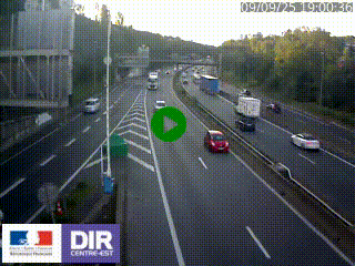 Caméra autoroute sur A6 - Valvert, près de Lyon, en direction de Paris, à hauteur de la sortie 36 Porte du Valvert