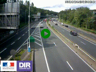 Caméra autoroute sur A6 - Valvert, près de Lyon, en direction de Paris, à hauteur de la sortie 36 Porte du Valvert