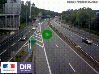 Caméra autoroute sur A6 - Valvert, près de Lyon, en direction de Paris, à hauteur de la sortie 36 Porte du Valvert