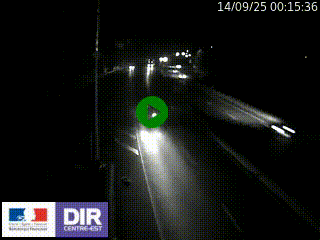 Caméra autoroute sur A6 - Valvert, près de Lyon, en direction de Paris, à hauteur de la sortie 36 Porte du Valvert