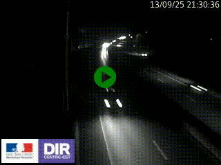 Caméra autoroute sur A6 - Valvert, près de Lyon, en direction de Paris, à hauteur de la sortie 36 Porte du Valvert