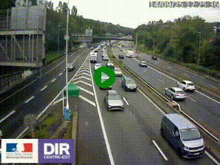 Caméra autoroute sur A6 - Valvert, près de Lyon, en direction de Paris, à hauteur de la sortie 36 Porte du Valvert