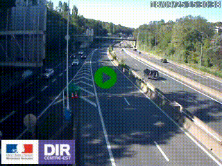Caméra autoroute sur A6 - Valvert, près de Lyon, en direction de Paris, à hauteur de la sortie 36 Porte du Valvert