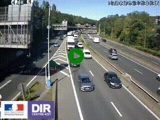 Caméra autoroute sur A6 - Valvert, près de Lyon, en direction de Paris, à hauteur de la sortie 36 Porte du Valvert