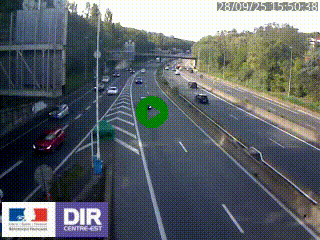 Caméra autoroute sur A6 - Valvert, près de Lyon, en direction de Paris, à hauteur de la sortie 36 Porte du Valvert
