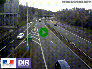 Caméra autoroute sur A6 - Valvert, près de Lyon, en direction de Paris, à hauteur de la sortie 36 Porte du Valvert