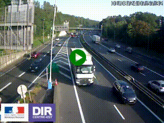 Caméra autoroute sur A6 - Valvert, près de Lyon, en direction de Paris, à hauteur de la sortie 36 Porte du Valvert