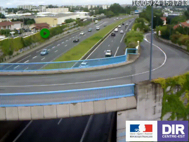 Webcam autoroute sur A450 à Pierre-Bénite en direction de Lyon et de l'autoroute A7
