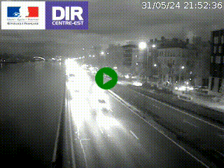 Caméra de circulation sur A7 à Lyon Perrache vers Marseille, le long du Rhône