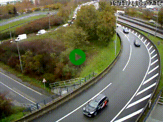 Caméra autoroute à la jonction entre l'A7 et la D301 (Boulevard urbain Sud de Lyon) à Feyzin, au sud de Lyon. Vue orientée vers Mions