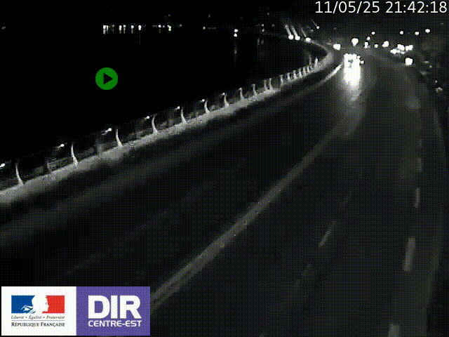 Webcam sur le quai Parjot à Vienne, aux Portes de Lyon, sur la Nationale 7, à la jonction avec le boulevard du Rhône-nord (D1407), caméra orientée vers Lyon