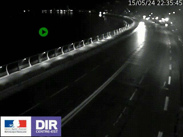 Webcam sur le quai Parjot à Vienne, aux Portes de Lyon, sur la Nationale 7, à la jonction avec le boulevard du Rhône-nord (D1407), caméra orientée vers Lyon