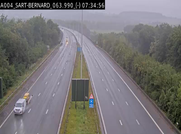 Webcam E411 à hauteur d'Assesse en provenance d'Arlon ou de la N4 vers Namur