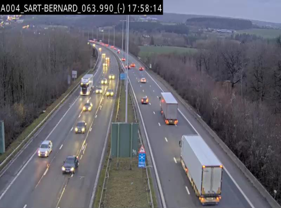 <h2>Webcam E411 à hauteur d'Assesse en provenance d'Arlon ou de la N4 vers Namur</h2>