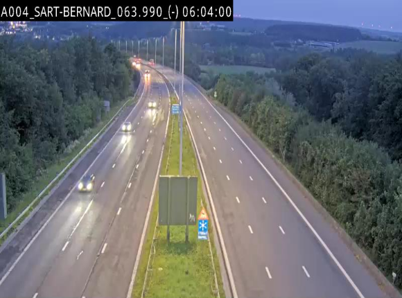 Webcam E411 à hauteur d'Assesse en provenance d'Arlon ou de la N4 vers Namur