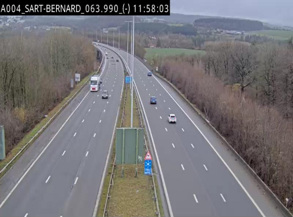 <h2>Webcam E411 à hauteur d'Assesse en provenance d'Arlon ou de la N4 vers Namur</h2>