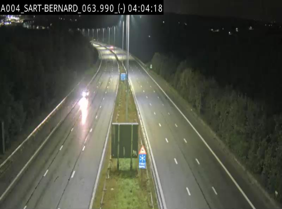 Webcam E411 à hauteur d'Assesse en provenance d'Arlon ou de la N4 vers Namur