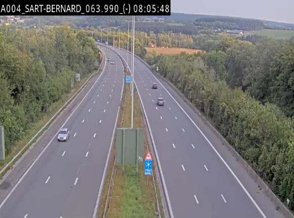Webcam E411 à hauteur d'Assesse en provenance d'Arlon ou de la N4 vers Namur