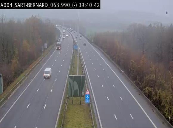 Webcam E411 à hauteur d'Assesse en provenance d'Arlon ou de la N4 vers Namur