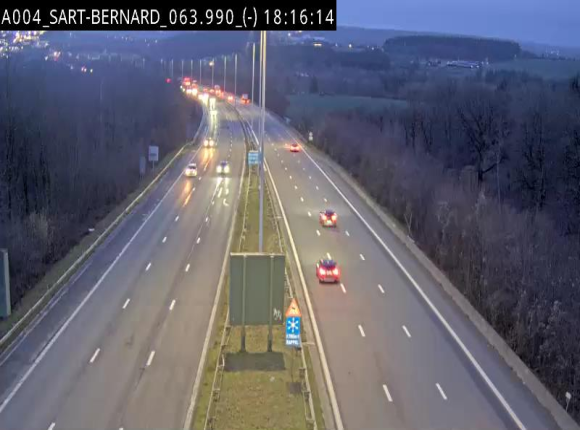 <h2>Webcam E411 à hauteur d'Assesse en provenance d'Arlon ou de la N4 vers Namur</h2>
