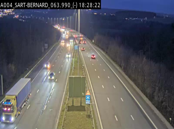 <h2>Webcam E411 à hauteur d'Assesse en provenance d'Arlon ou de la N4 vers Namur</h2>