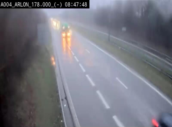 Webcam à hauteur de la sortie 31 Arlon sur l'E411, menant sur la N82. Vue orientée vers Bruxelles