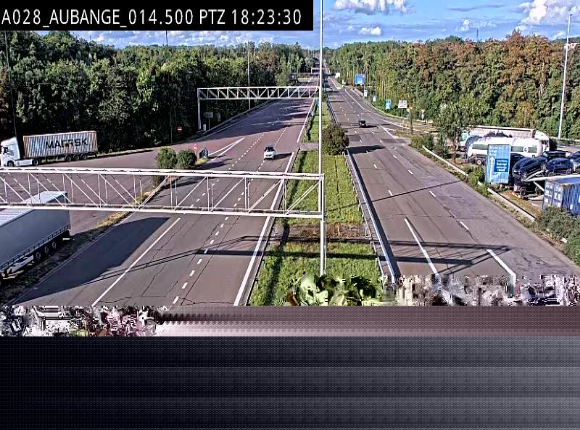 Webcam autoroute Belgique - Aubange - A28 direction Arlon - BK 14
