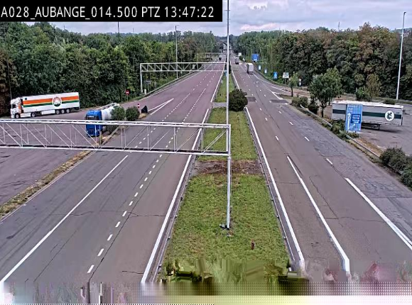 Webcam autoroute Belgique - Aubange - A28 direction Arlon - BK 14