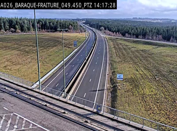 Webcam à la Baraque de Fraiture à la jonction entre l'E25 et la N89 à hauteur de Vielsalm