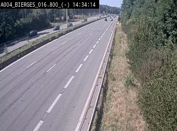 <h2>Webcam E411(A4) à Wavre, à hauteur de la sortie 5 Bierges. Vue orientée vers Bruxelles</h2>