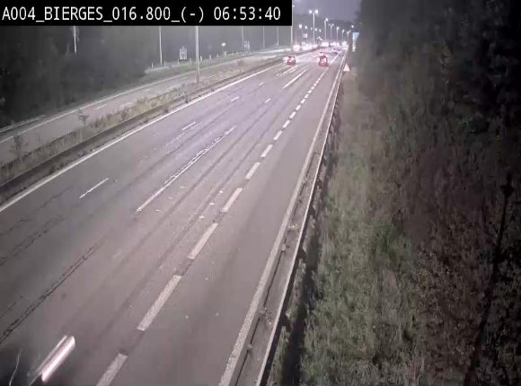 Webcam E411(A4) à Wavre, à hauteur de la sortie 5 Bierges. Vue orientée vers Bruxelles
