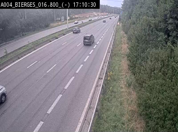 <h2>Webcam E411(A4) à Wavre, à hauteur de la sortie 5 Bierges. Vue orientée vers Bruxelles</h2>