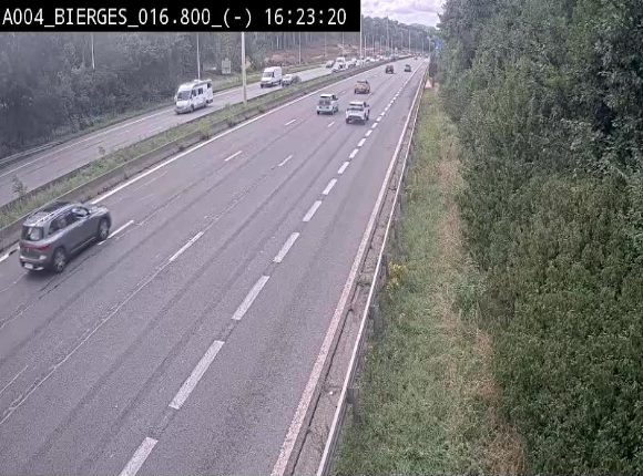 <h2>Webcam E411(A4) à Wavre, à hauteur de la sortie 5 Bierges. Vue orientée vers Bruxelles</h2>