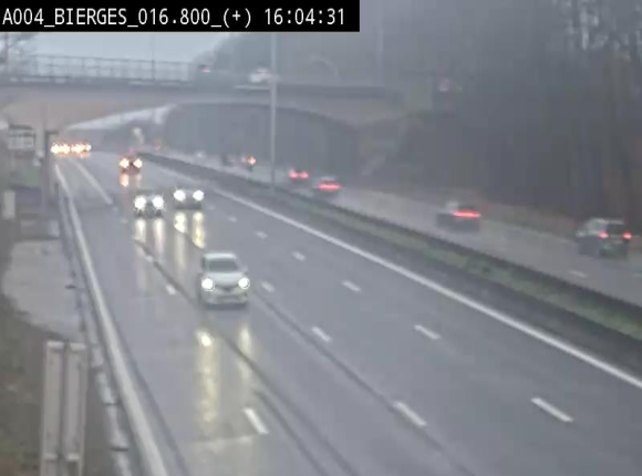 Webcam à Wavre, à hauteur de la sortie 5 Bierges. Vue orientée vers Namur