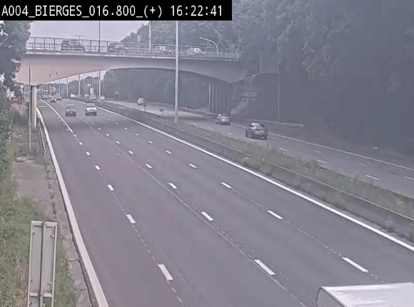 Webcam à Wavre, à hauteur de la sortie 5 Bierges. Vue orientée vers Namur