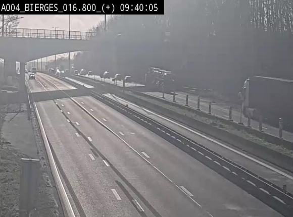 Webcam à Wavre, à hauteur de la sortie 5 Bierges. Vue orientée vers Namur