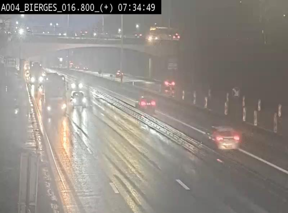 Webcam à Wavre, à hauteur de la sortie 5 Bierges. Vue orientée vers Namur