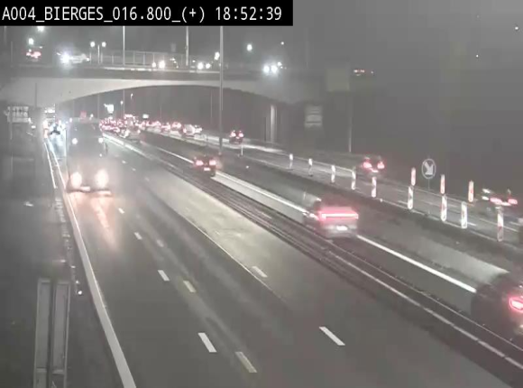 Webcam à Wavre, à hauteur de la sortie 5 Bierges. Vue orientée vers Namur