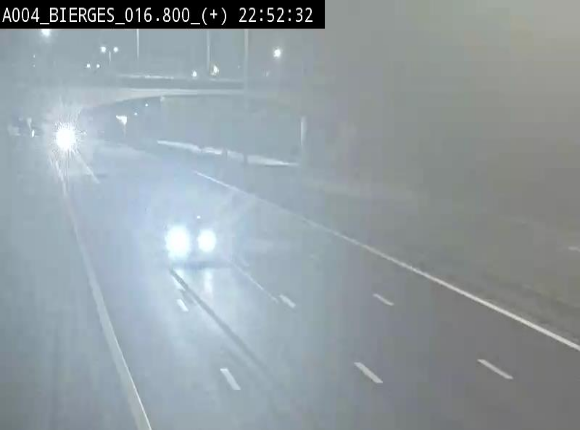 Webcam à Wavre, à hauteur de la sortie 5 Bierges. Vue orientée vers Namur