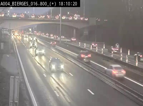 Webcam à Wavre, à hauteur de la sortie 5 Bierges. Vue orientée vers Namur