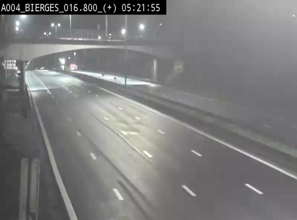 Webcam à Wavre, à hauteur de la sortie 5 Bierges. Vue orientée vers Namur