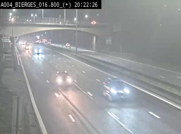 Webcam à Wavre, à hauteur de la sortie 5 Bierges. Vue orientée vers Namur