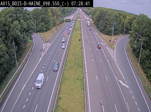 <h2>Webcam autoroute Belgique - Bois d'Haine - E42 - BK 98.6</h2>