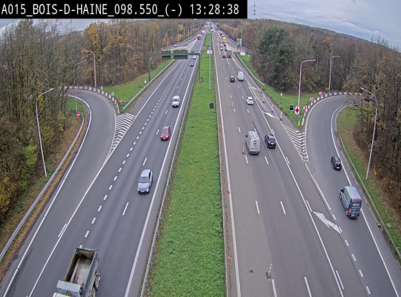 <h2>Webcam autoroute Belgique - Bois d'Haine - E42 - BK 98.6</h2>