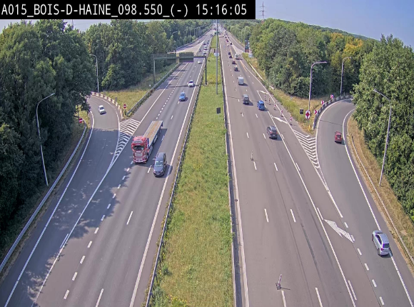 <h2>Webcam autoroute Belgique - Bois d'Haine - E42 - BK 98.6</h2>