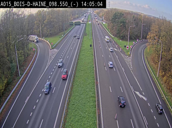<h2>Webcam autoroute Belgique - Bois d'Haine - E42 - BK 98.6</h2>