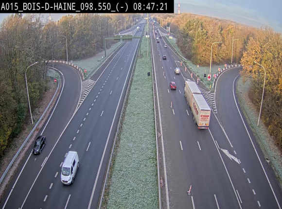 <h2>Webcam autoroute Belgique - Bois d'Haine - E42 - BK 98.6</h2>